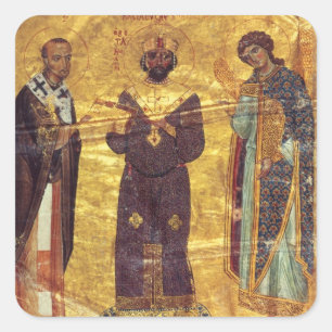 Sticker Carré Grec Coisl 79 f.2v Empereur Nicephorus III Botania