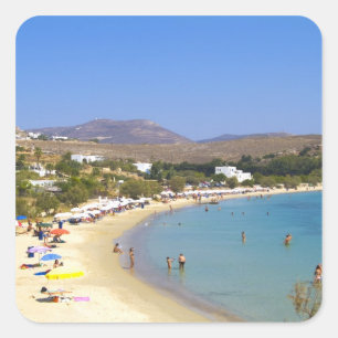 Sticker Carré Grèce, île de Paros, Krios Beach vue d'en haut
