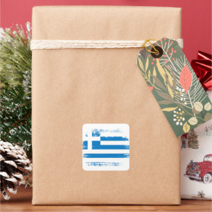 Sticker Carré Greek flag