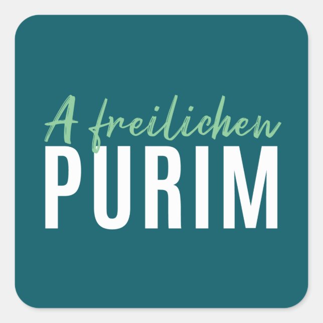 Sticker Carré Green A Freilichen Purim (Devant)
