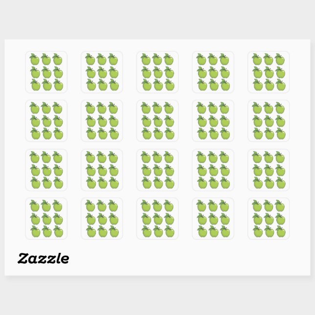 Sticker Carré Green Apple (Feuille)
