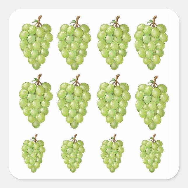 Sticker Carré Green Grapes (Devant)