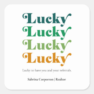 Sticker Carré Green & Orange Lucky St. Patrick's Day Marketing