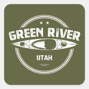 Sticker Carré Green River Utah Kayak