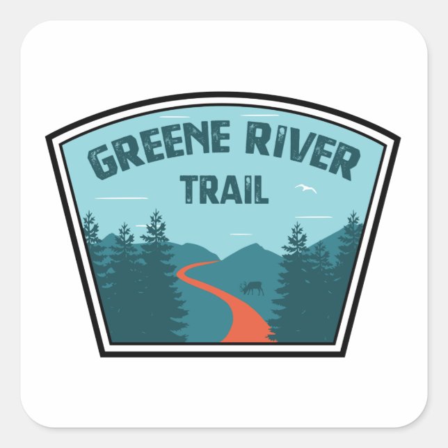 Sticker Carré Greene River Trail Pennsylvanie (Devant)