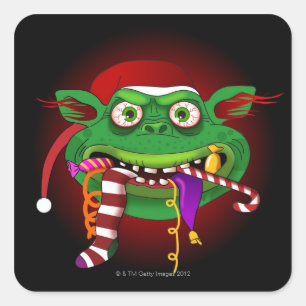 Sticker Carré Gremlin Manger Des Bonbons