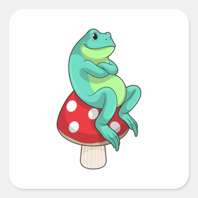 Sticker Carré Grenouille au champignon (Devant)