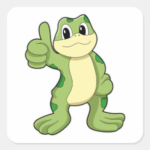 Sticker Carré Grenouille avec approbation