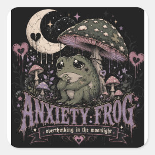Sticker Carré Grenouille d'anxiété Réflexion excessive Design Cl