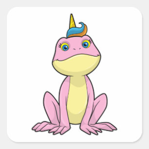 Sticker Carré Grenouille en licorne