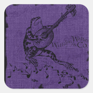 Sticker Carré Grenouille et pourpre liante