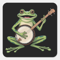 Grenouille Rétro Jouant du Banjo Amoureux de Musiq