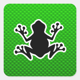 Sticker Carré Grenouille verte