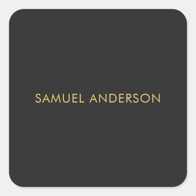 Sticker Carré Grey Gold Color Professional Ajouter un nom (Devant)