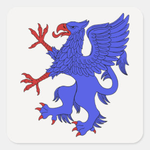 Sticker Carré Griffin Rampant Azure
