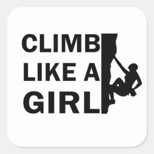 Sticker Carré Grimper comme une femme escalade rock