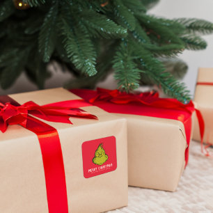 Sticker Carré Grinch Classique   Noël - Personnalisé