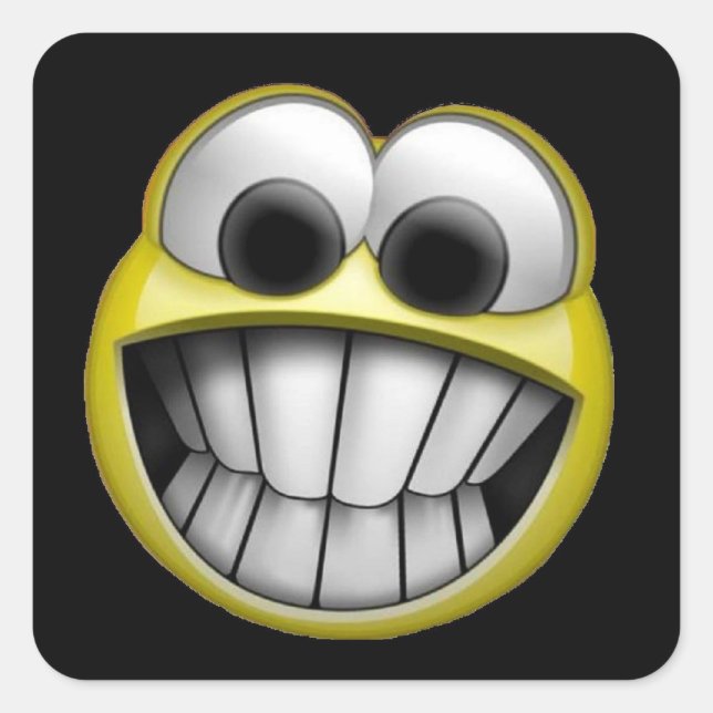 Sticker Carré Grinning Happy Face (Devant)