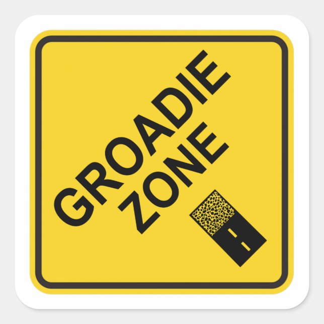 Sticker Carré Groadie Zone Gravel Cycling (Devant)