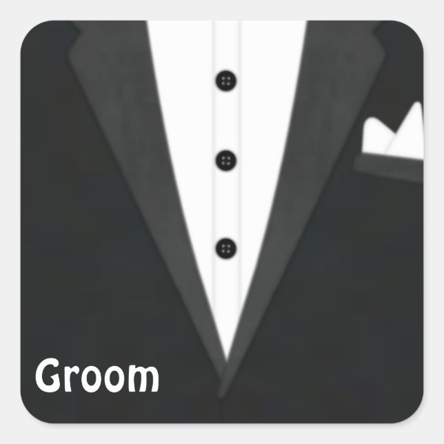 Sticker Carré Groom Tux (Devant)