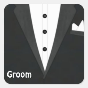 Sticker Carré Groom Tux