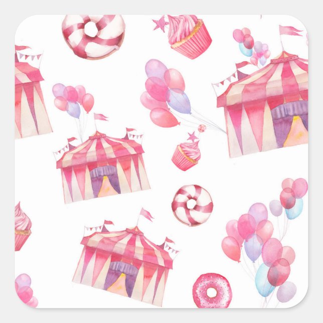 Sticker Carré Grosse Tente Sweets (Devant)