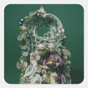 Sticker Carré Groupe de tonnelle de Meissen, après une peinture