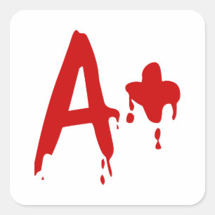 Sticker Carré Groupe sanguin A+ Positif #Hôpital d'horreur