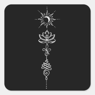Sticker Carré Groupe Silver Unalome