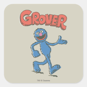 Sticker Carré Grover Enfants Vintage 2