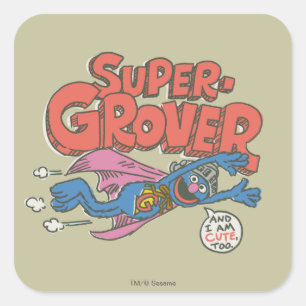 Sticker Carré Grover Enfants Vintages 1