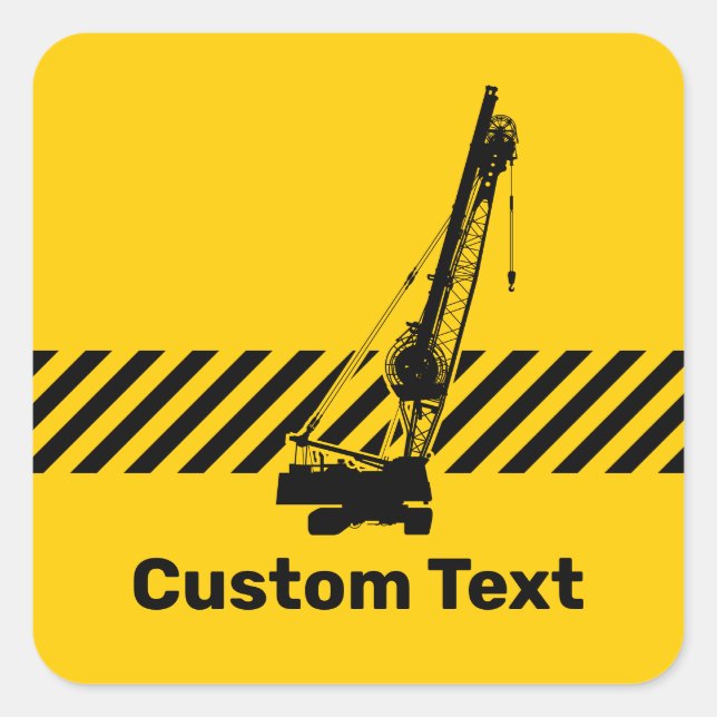 Sticker Carré Grue de construction (Devant)