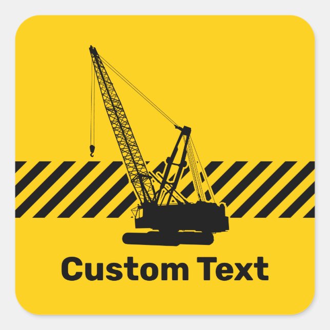 Sticker Carré Grue de construction (Devant)