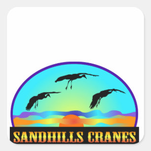 Sticker Carré Grues de Sandhills