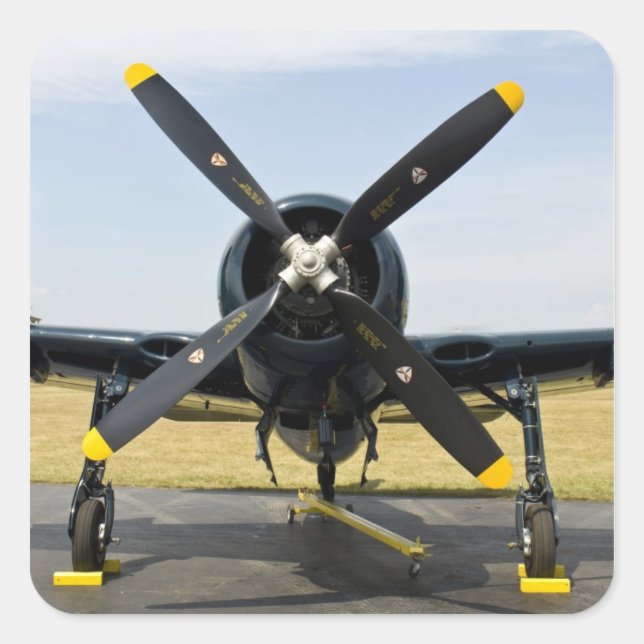 Sticker Carré Grumman F8F Bearcat Navy Carrier Fighter sur (Devant)