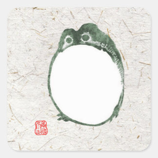 Sticker Carré Grumpy Grenouille japonaise crapaud 19ème siècle