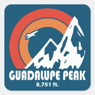 Sticker Carré Guadalupe Peak Texas Sun Eagle