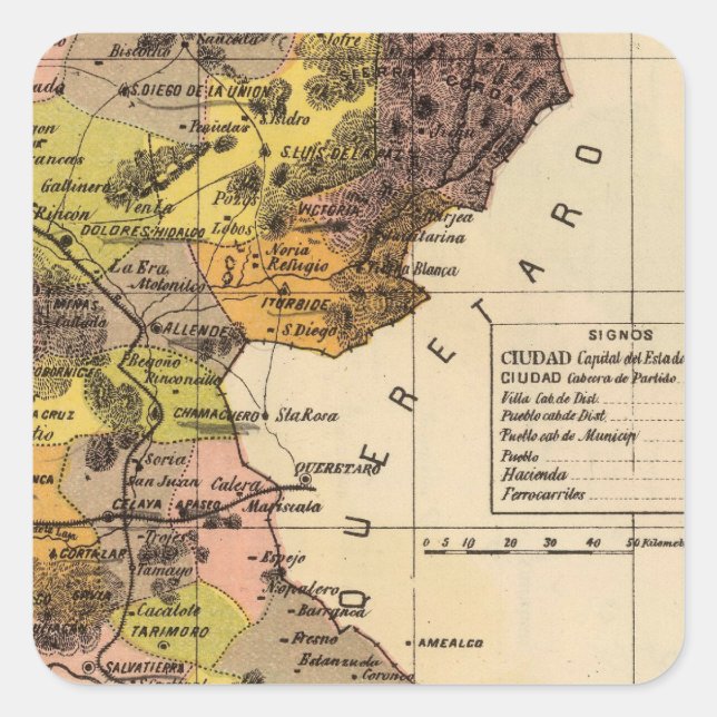Sticker Carré Guanajuato, Mexique (Devant)