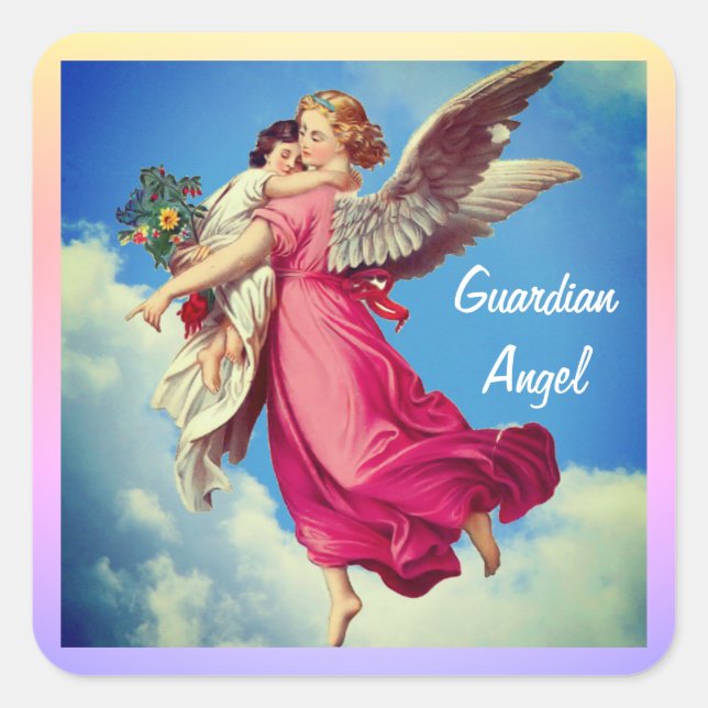 Sticker Carré Guardian Angel Et Enfant Inspiration (Devant)