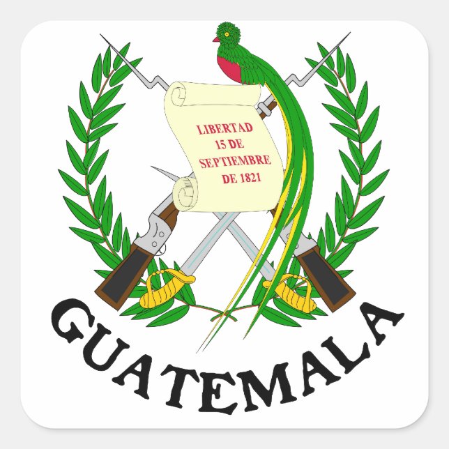 Sticker Carré GUATEMALA - emblème/drapeau/armoiries/symbole (Devant)