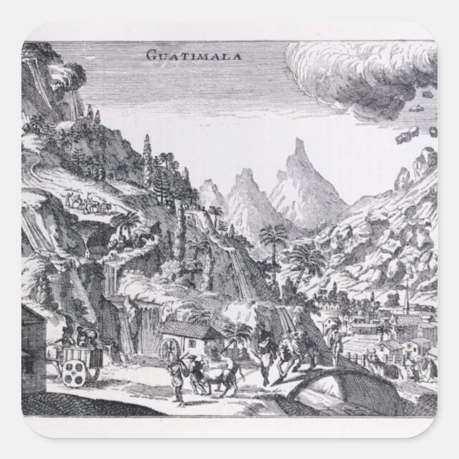 Sticker Carré Guatemala', en Amérique du Nord espagnole (Devant)