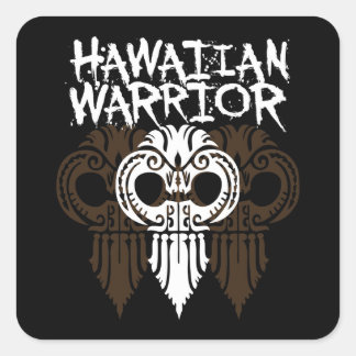 Sticker Carré Guerrier hawaïen