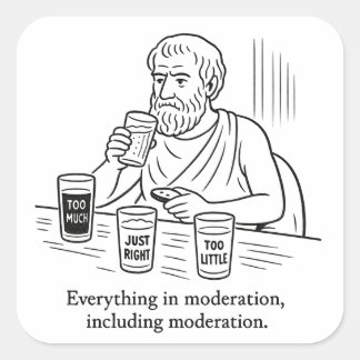 Sticker Carré Guide d'Aristote pour la modération