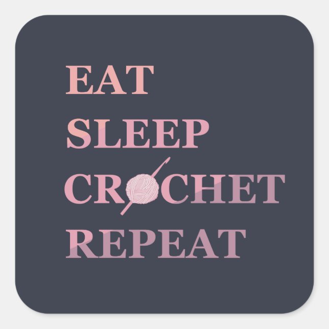 Sticker Carré Guillemet au crochet amusant (Devant)
