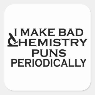 Sticker Carré Guillemets de chimie amusants pour chimiste