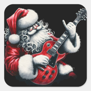 Sticker Carré Guitare électrique Solos Lumière Nuits de Noël