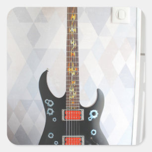 Sticker Carré Guitare mignonne