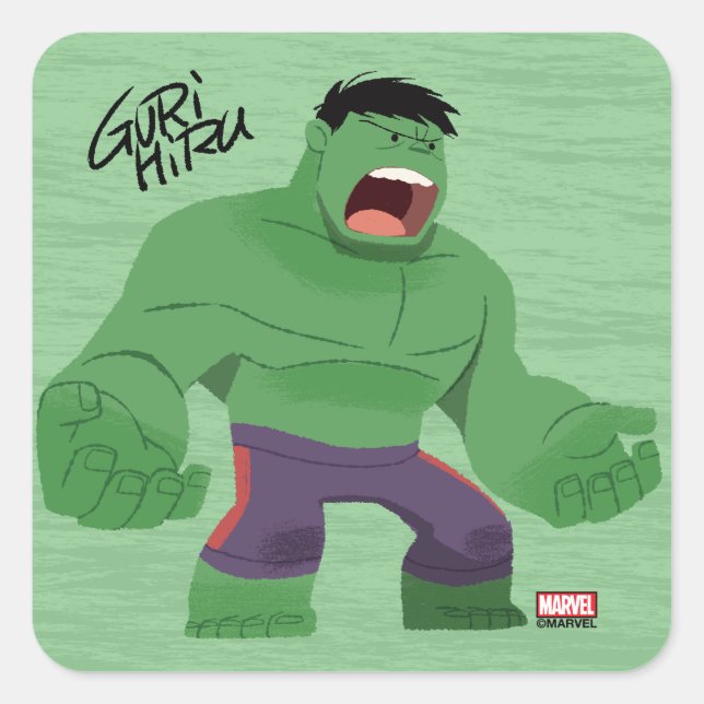 Sticker Carré Guri Hiru Hulk (Devant)