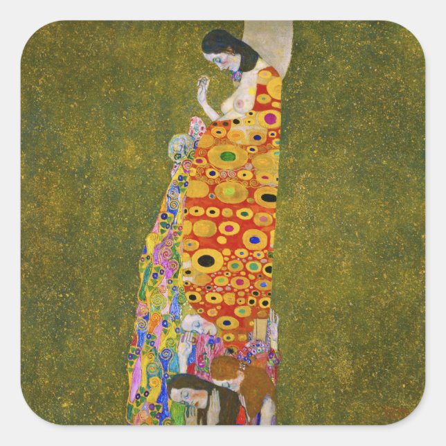 Sticker Carré Gustav Klimt - Hope II (Devant)