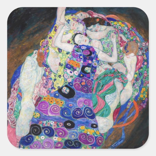 Sticker Carré Gustav Klimt - La Vierge (Devant)
